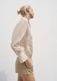 Semi-transparent striped shirt