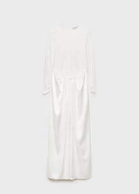 Combined-fabric long dress