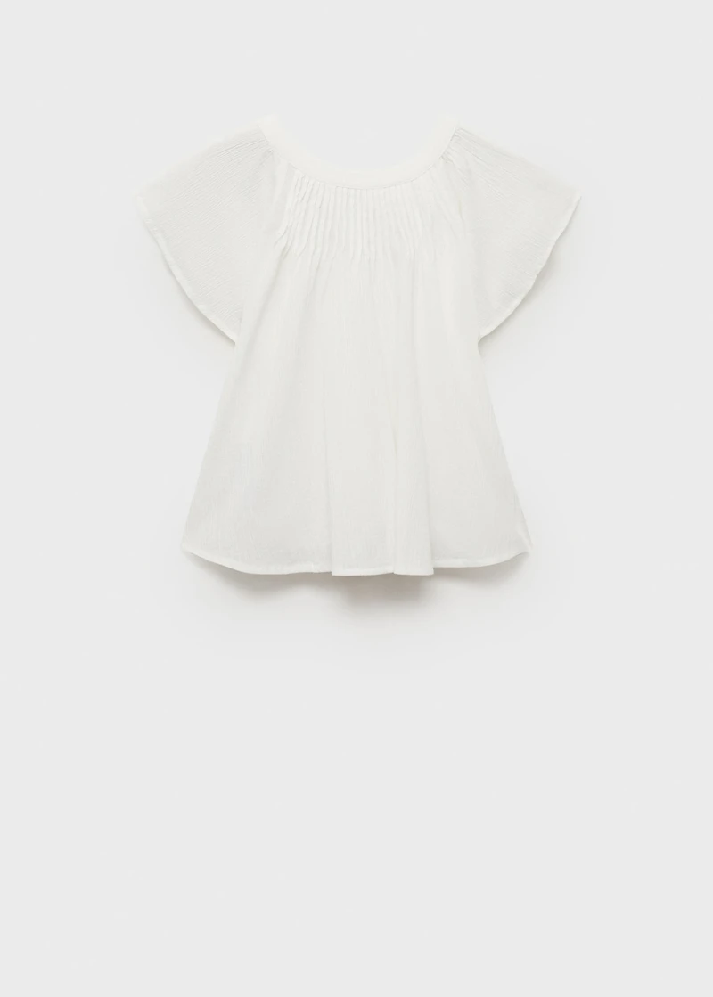 Pleated cotton blouse