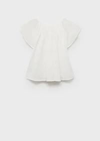 Pleated cotton blouse