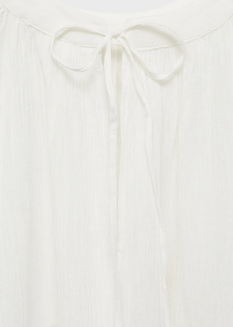 Pleated cotton blouse