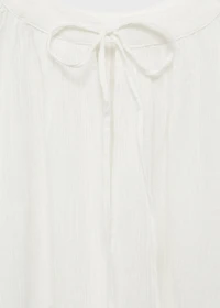 Pleated cotton blouse