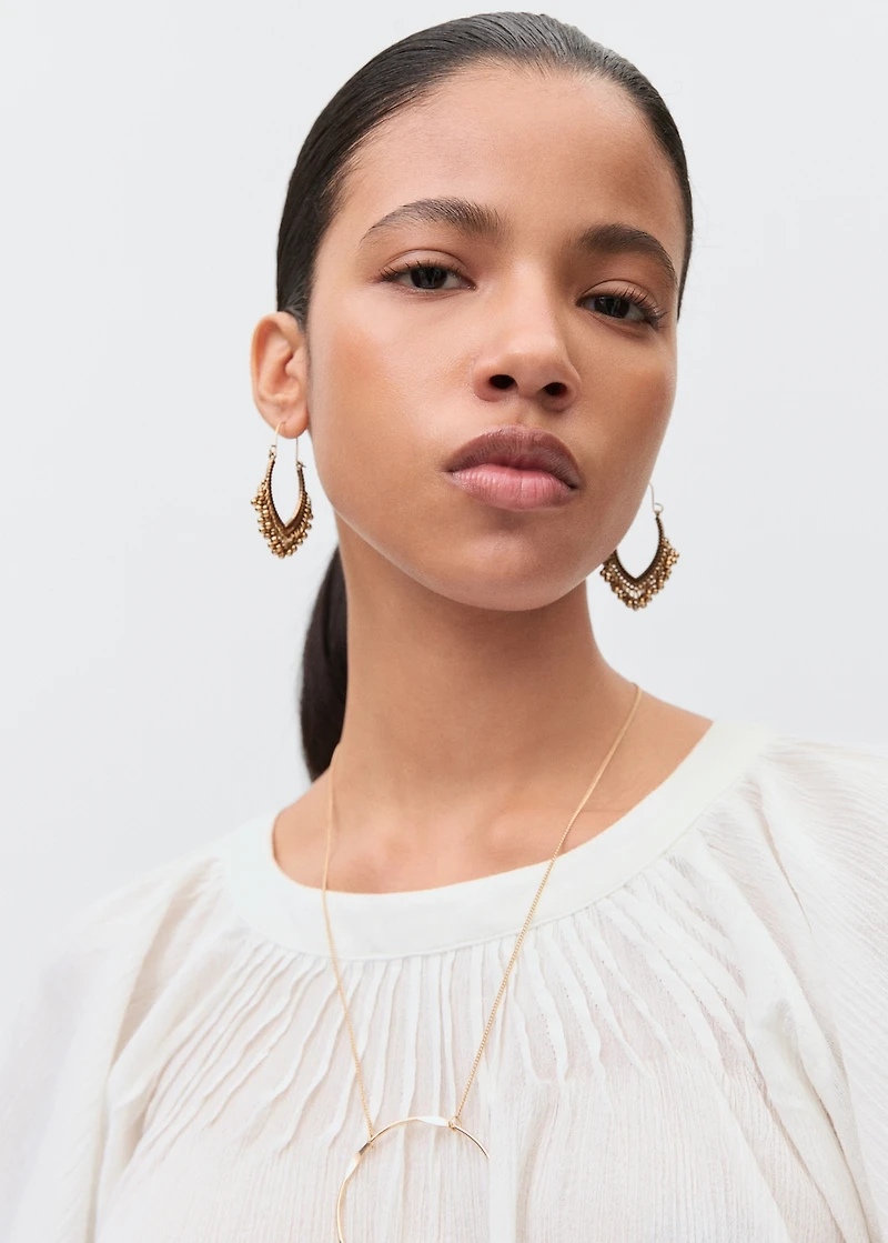 Pleated cotton blouse