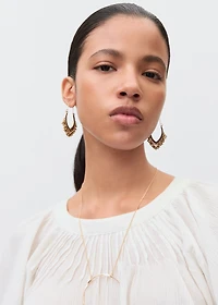 Pleated cotton blouse