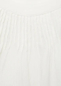 Pleated cotton blouse