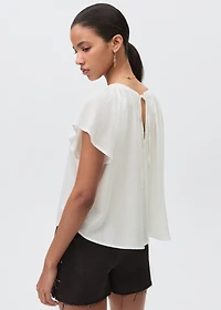 Pleated cotton blouse