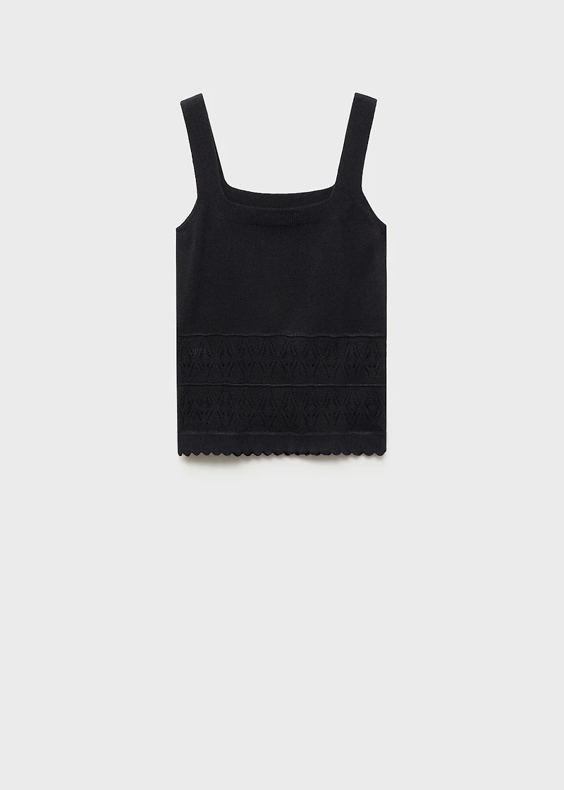 Knit top with lace accents