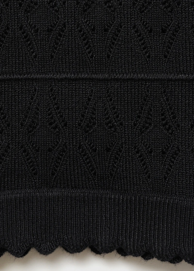 Knit top with lace accents