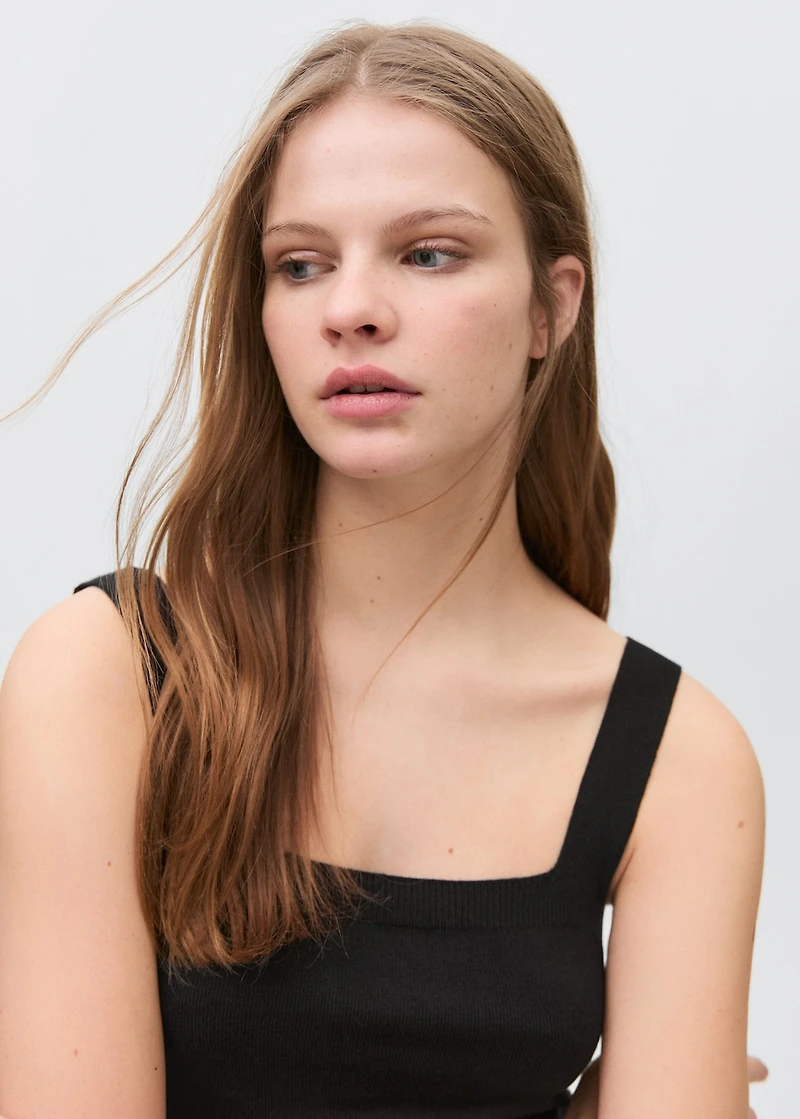 Knit top with lace accents