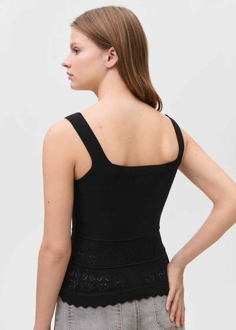 Knit top with lace accents