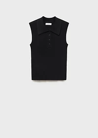 Polo-neck knitted top