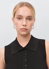 Polo-neck knitted top