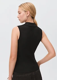 Polo-neck knitted top