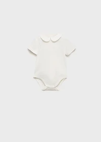 Cotton bodysuit with Peter Pan collar