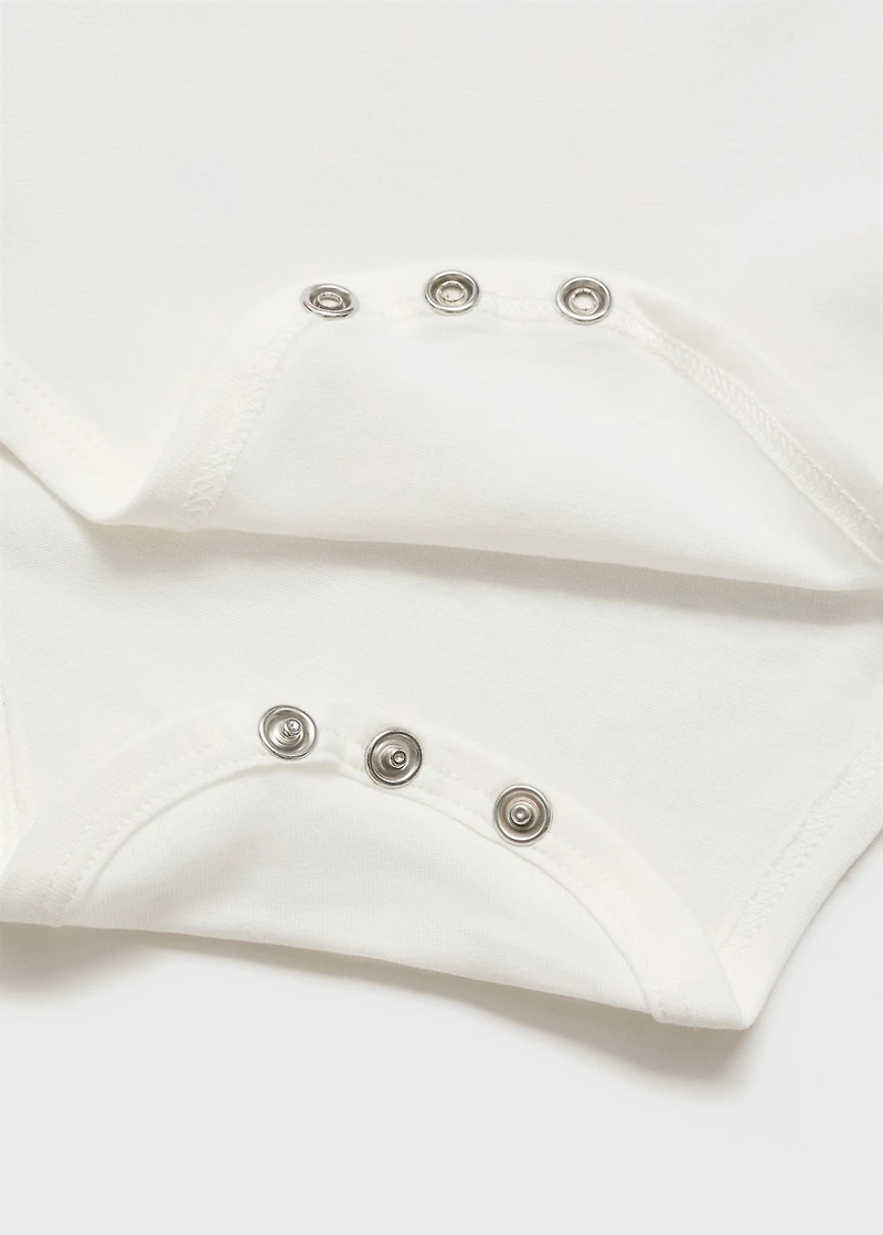 Cotton bodysuit with Peter Pan collar