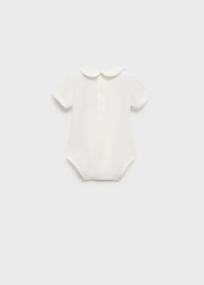Cotton bodysuit with Peter Pan collar