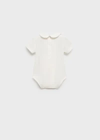 Cotton bodysuit with Peter Pan collar