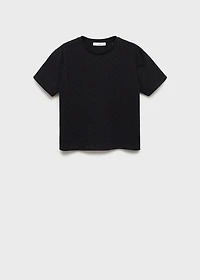 Embroidered t-shirt with lace accents