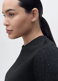 Embroidered t-shirt with lace accents