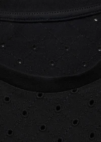 Embroidered t-shirt with lace accents