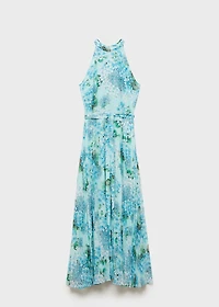Floral-print pleated dress