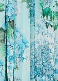 Floral-print pleated dress