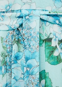 Floral-print pleated dress