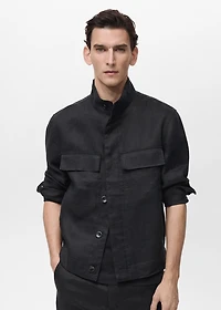 100% linen turtleneck jacket