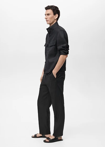 100% linen turtleneck jacket