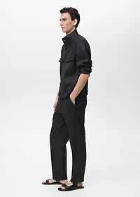 100% linen turtleneck jacket