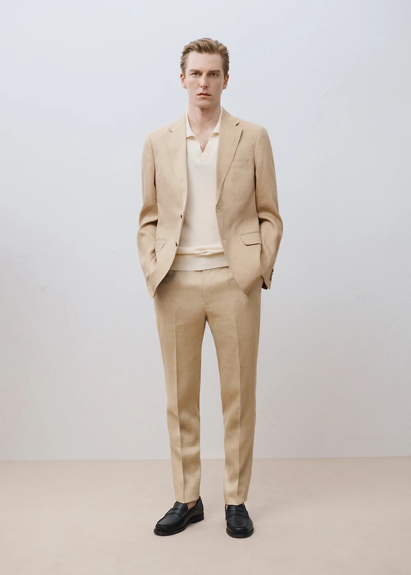 Amalfi 100% linen slim-fit suit pants