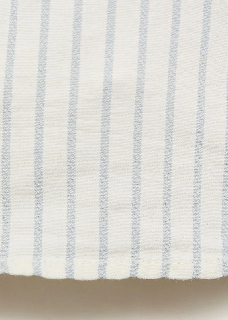 Striped Mao collar shirt