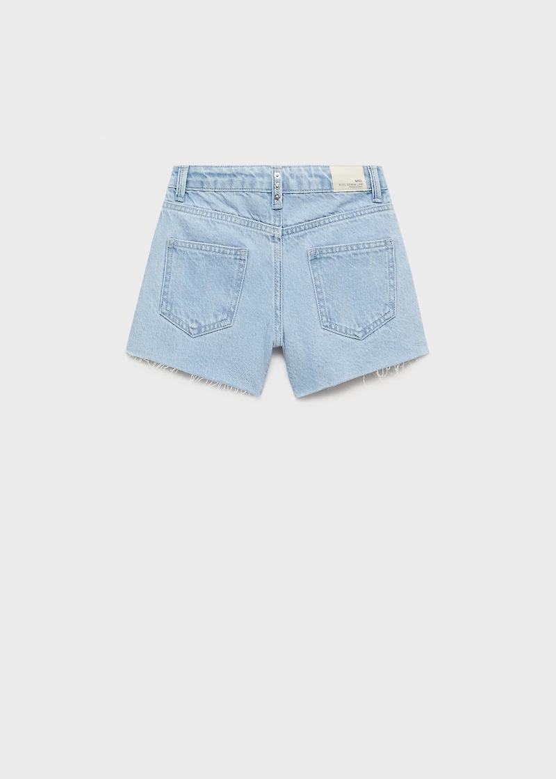 Studded denim shorts
