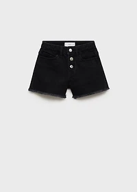 Denim shorts with frayed hem