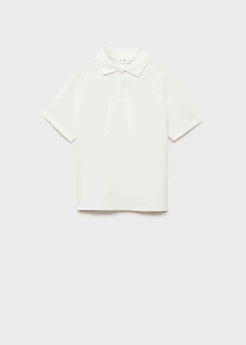 Ribbed cotton polo shirt