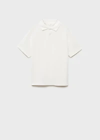 Ribbed cotton polo shirt