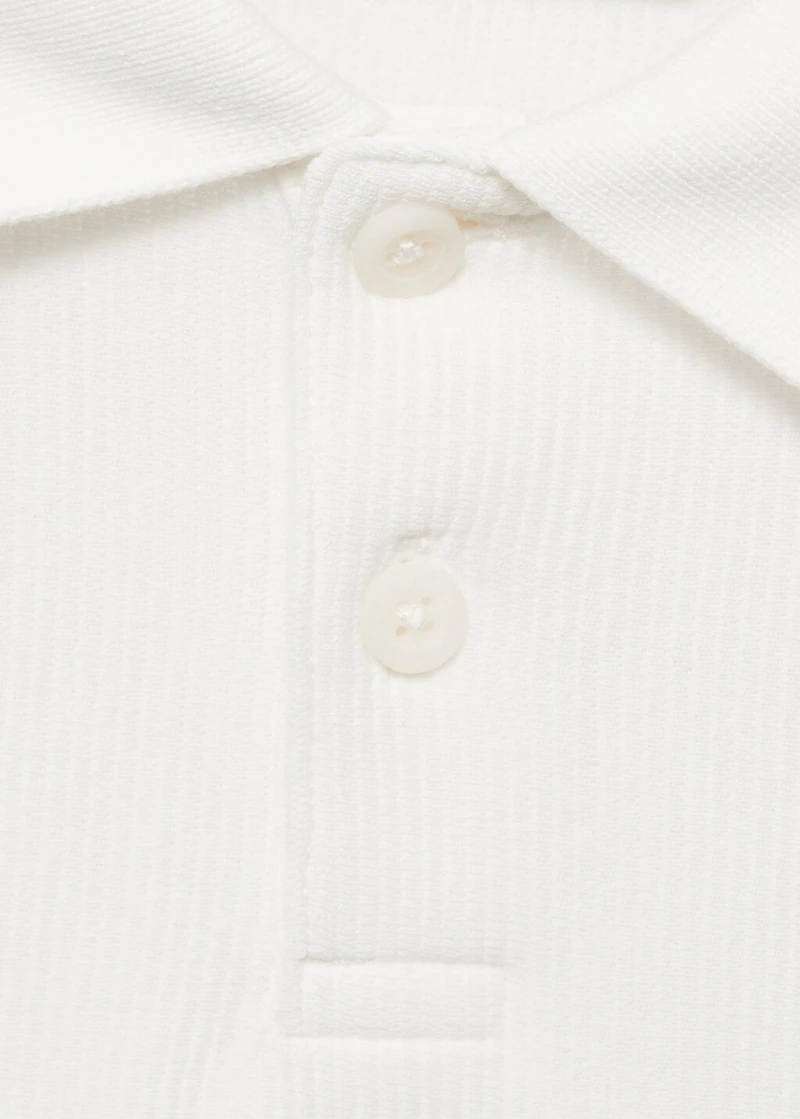 Ribbed cotton polo shirt
