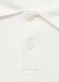 Ribbed cotton polo shirt