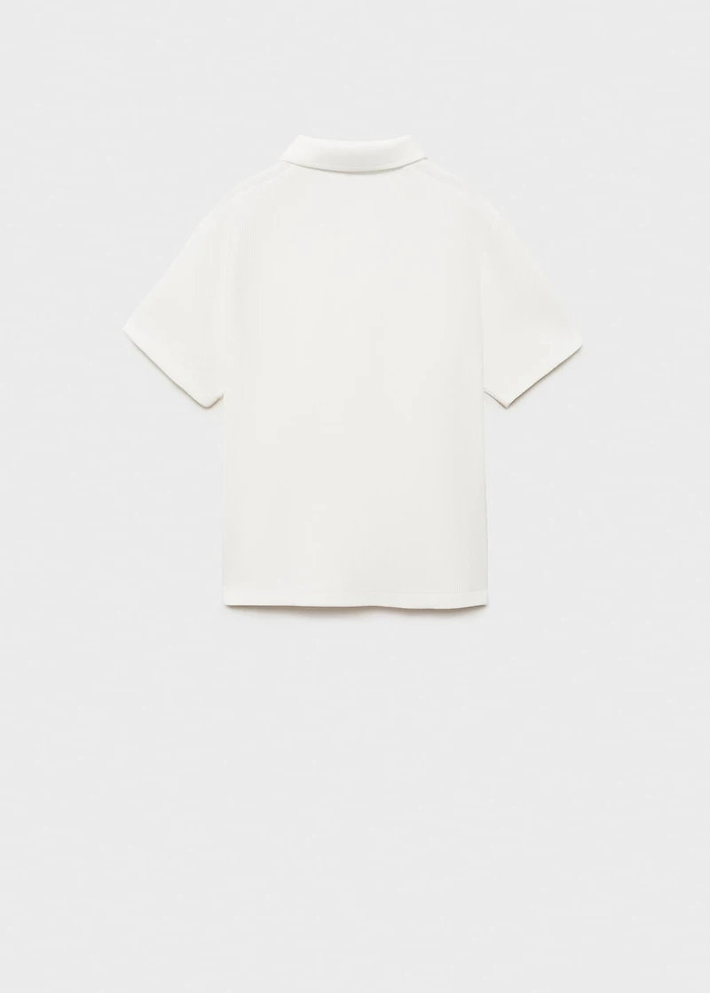 Ribbed cotton polo shirt