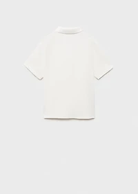 Ribbed cotton polo shirt