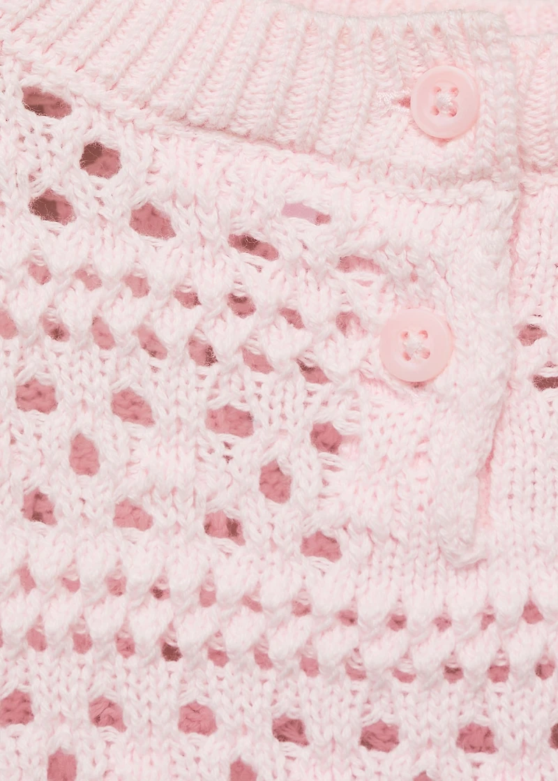 Cotton sweater with lace accents