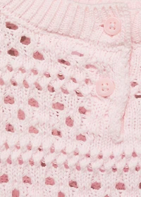 Cotton sweater with lace accents