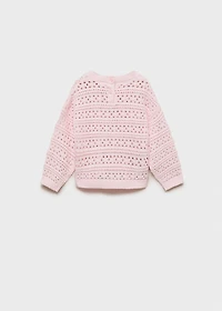 Cotton sweater with lace accents