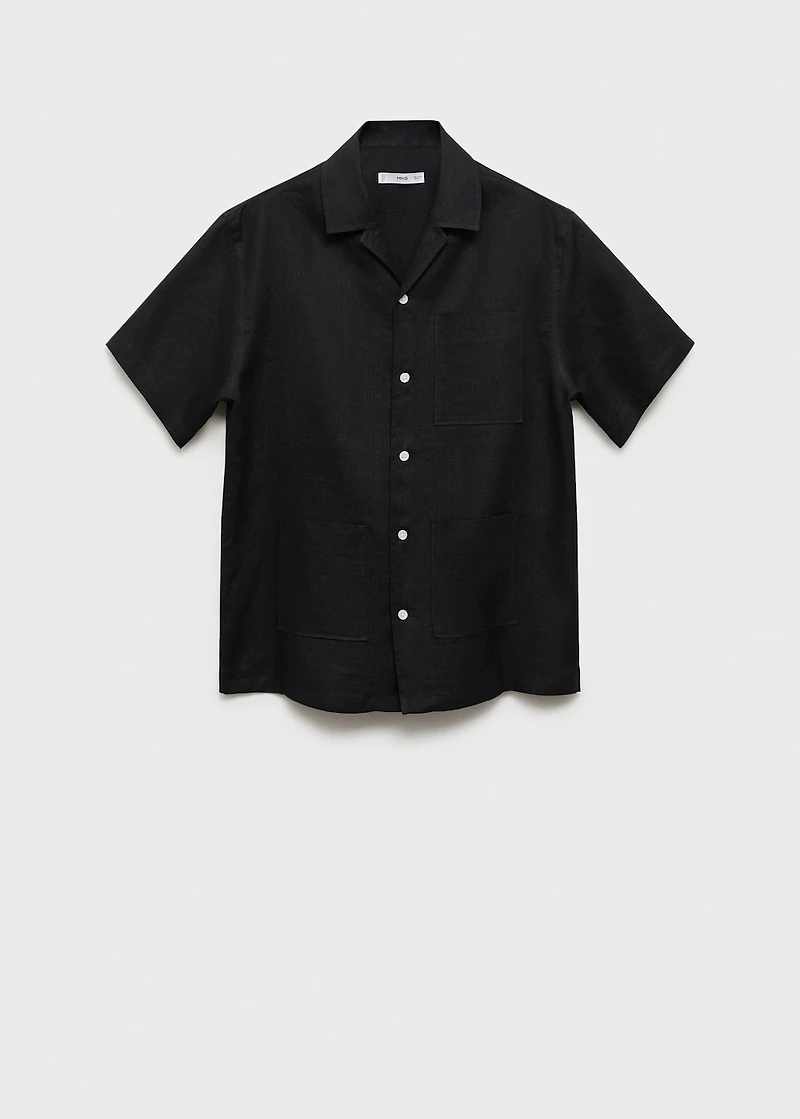 100% linen short sleeve shirt