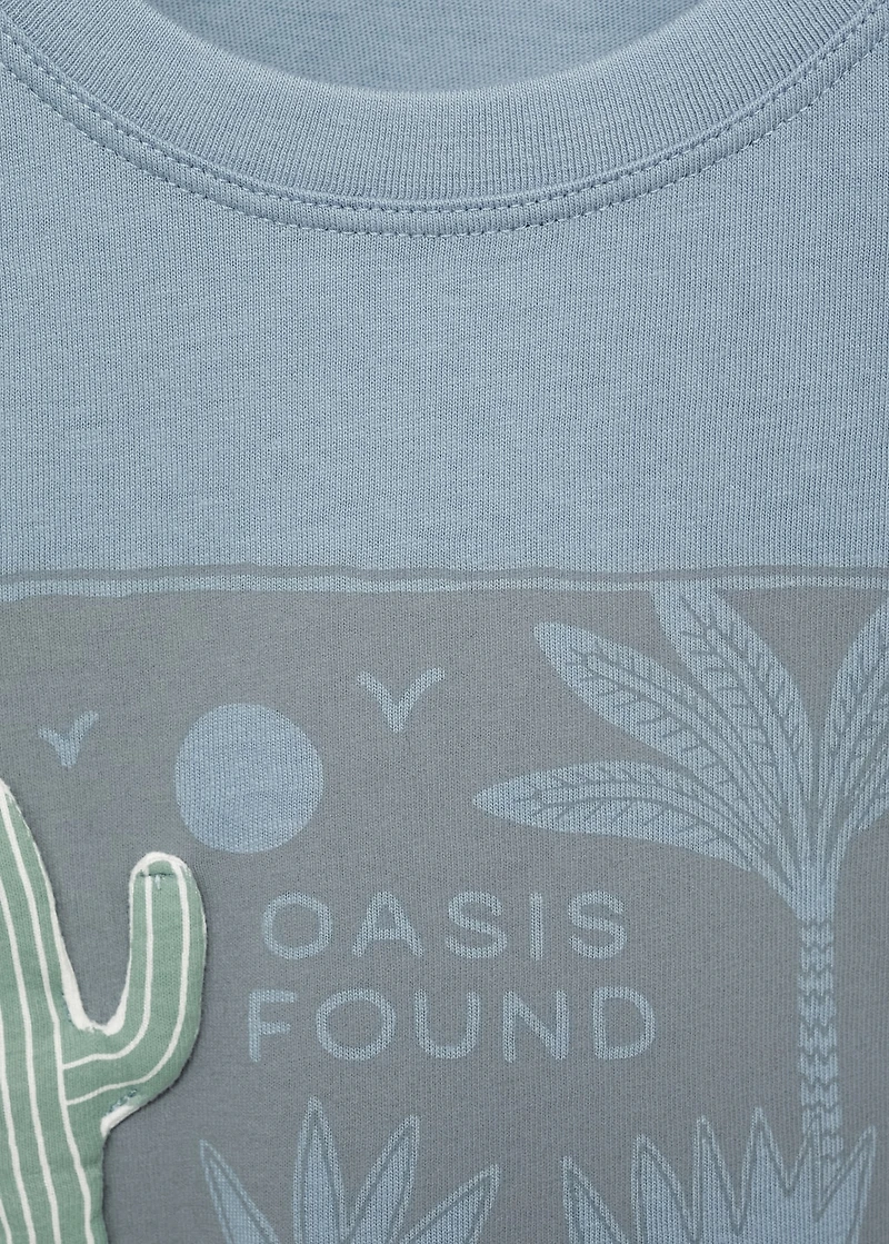 Embossed cotton t-shirt