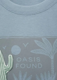 Embossed cotton t-shirt