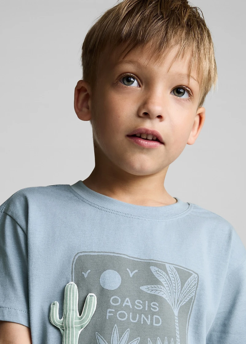 Embossed cotton t-shirt