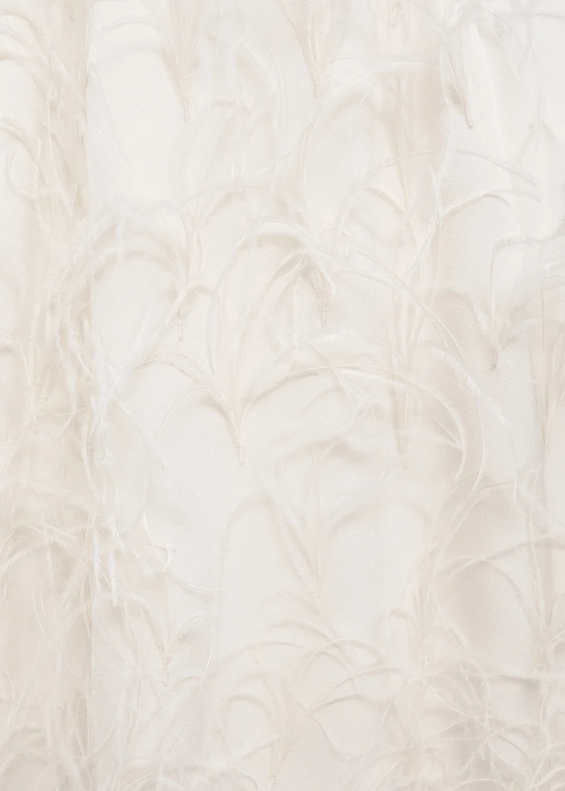 Halter dress with feather decoration