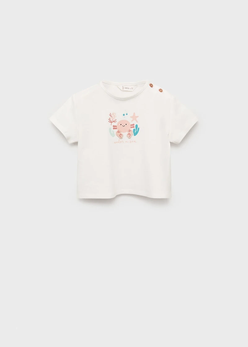 Embossed cotton t-shirt