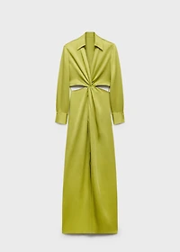 Draped shirt dress with side openings